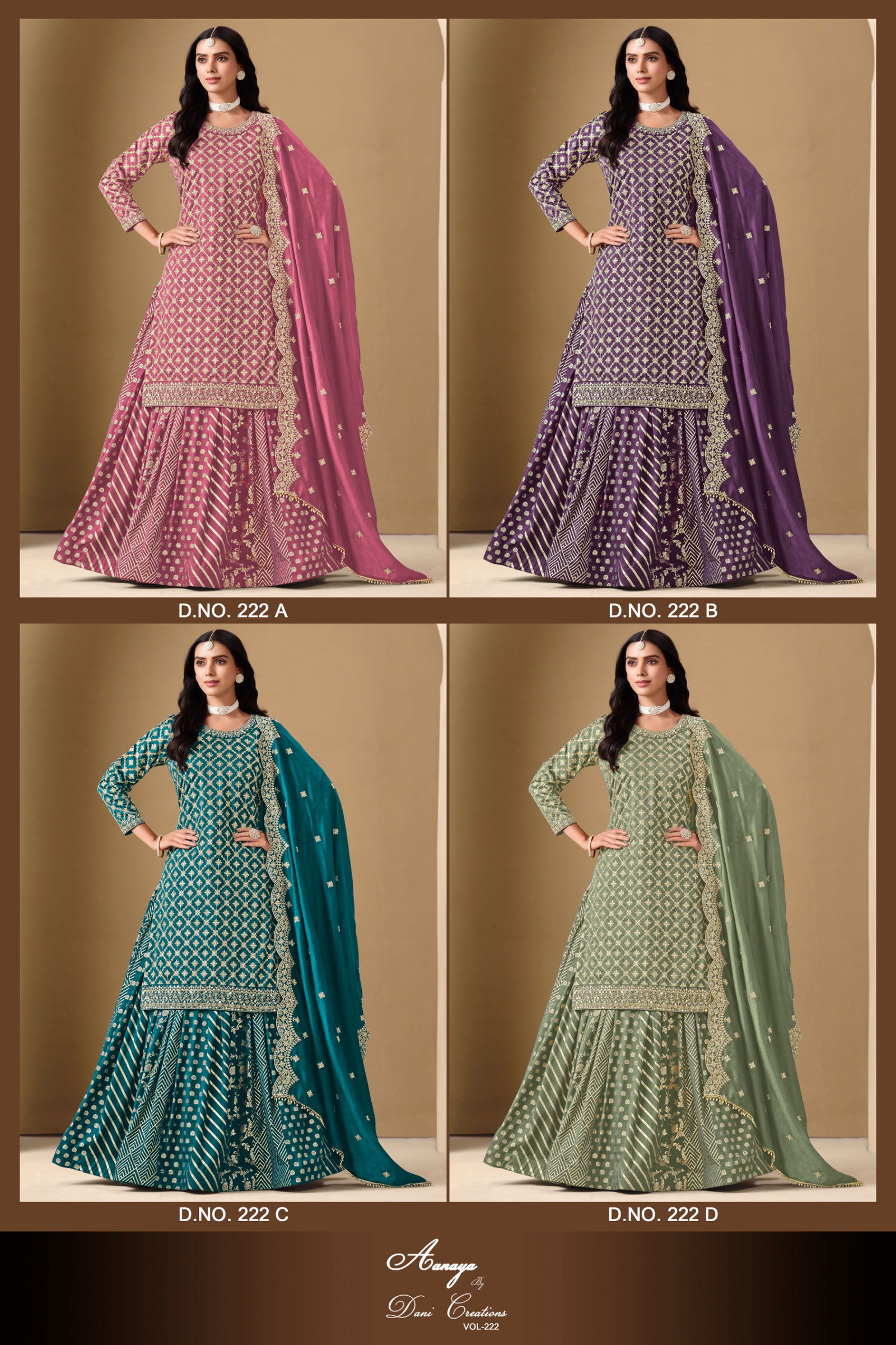 Aanaya Vol 222 By Dani Art Silk Designer Salwar Kameez Orders In India